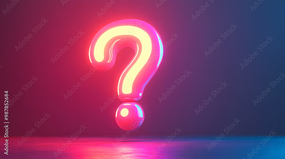3d rendered transparent question mark with pink neon lighting glowing shiny light on dark background illustration, faq time ask for help concept UI motion graphics style presentation layer frame 3d rendered transparent question mark with pink neon lighting glowing shiny light on dark background illustration, faq time ask for help concept UI motion graphics style presentation layer frame