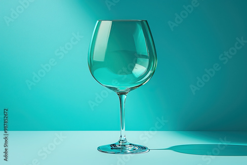 Wine Glass On A Blue Backgr...