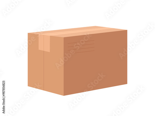 A plain cardboard box for shipping and storage, suitable for various items and sizes