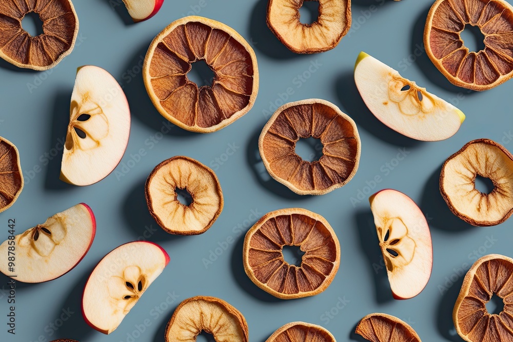 Dried Apple Slices Different Angles Views Isolated Background Healthy Snack Mockup Dried Apple Slices Different Angles Views Isolated Background Healthy Snack Mockup