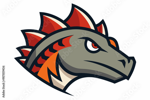 Ankylosaurus head mascot logo design vector illustration