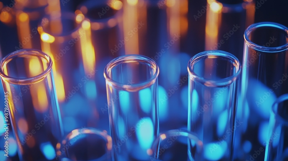 Laboratory test tubes composition background Laboratory test tubes composition background