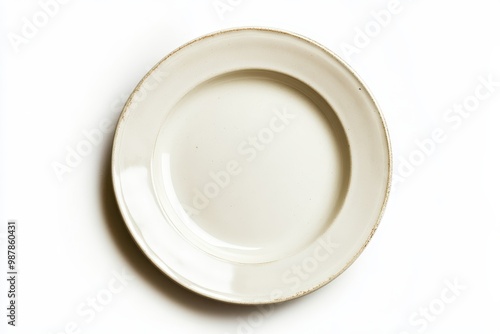 Blank ceramic plate on white background