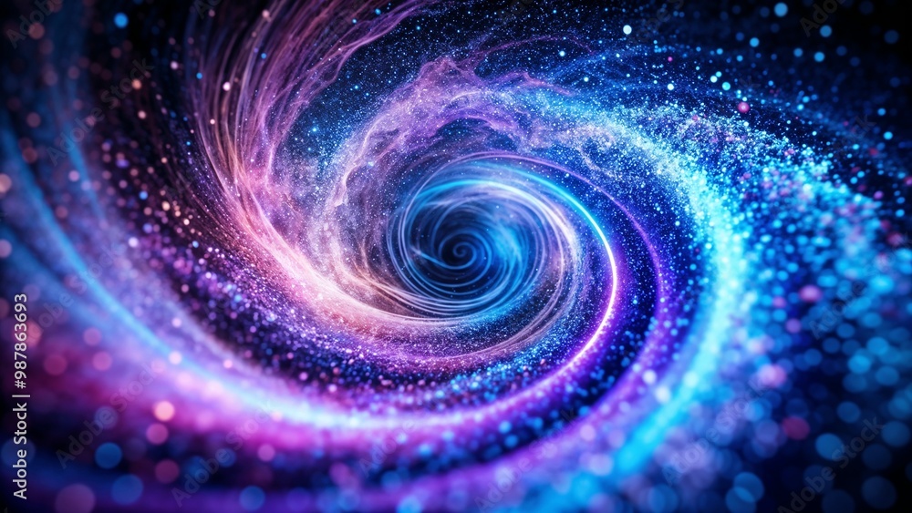 Editorial photo of a swirling vortex of purple and blue cosmic colors in a galaxy-like space Editorial photo of a swirling vortex of purple and blue cosmic colors in a galaxy-like space