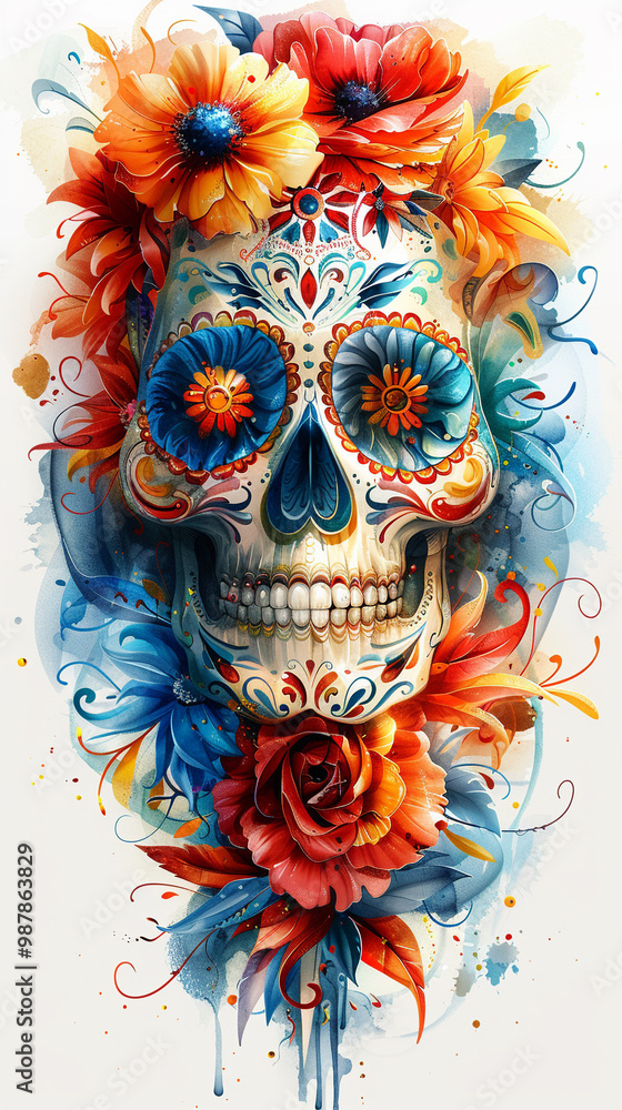 Festive Dia De Muertos background banner, celebration day of the dead Festive Dia De Muertos background banner, celebration day of the dead