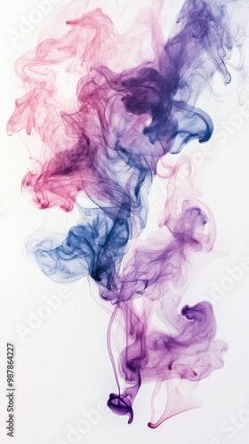 Colorful smoke swirling in dynamic patterns against a light background