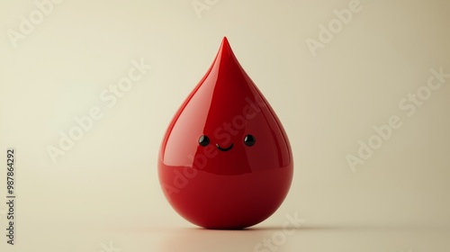 Red blood drop 3d style character wallpaper background