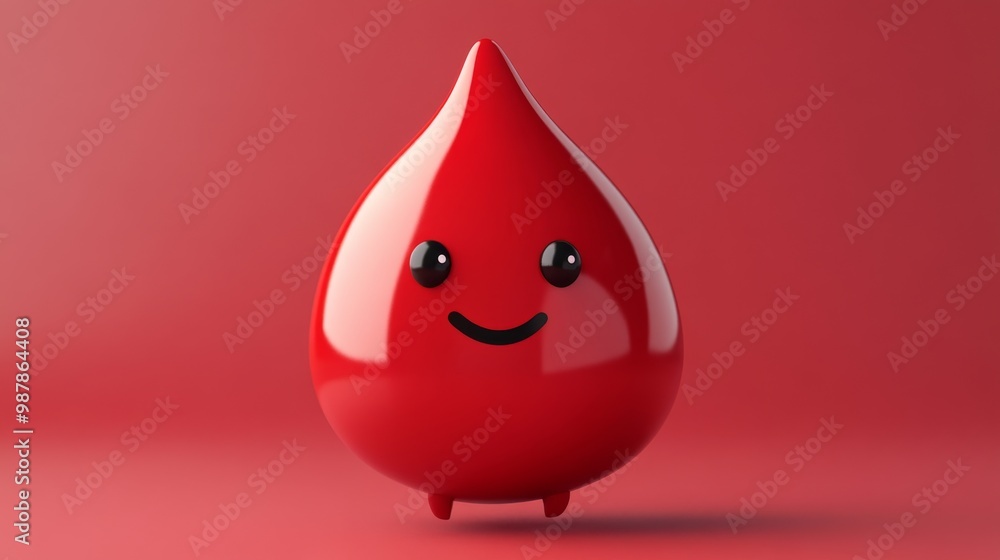 Red blood drop 3d style character wallpaper background Red blood drop 3d style character wallpaper background