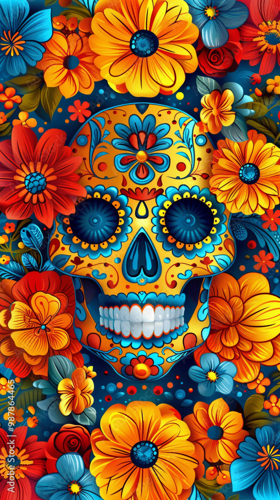 Festive Dia De Muertos background banner, celebration day of the dead Festive Dia De Muertos background banner, celebration day of the dead