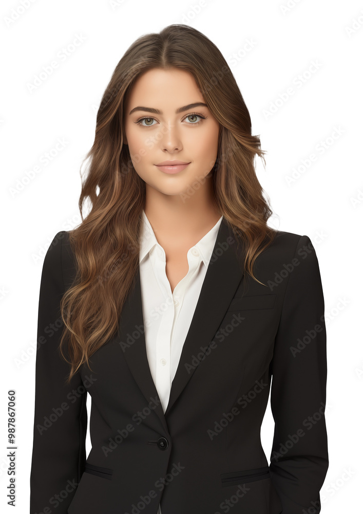 Woman in a black office suit on a transparent background Woman in a black office suit on a transparent background