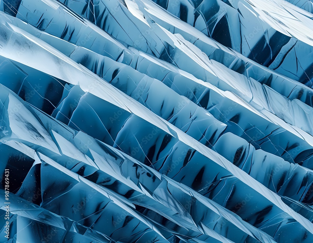 Crumpled and Folded Blue Surface Crumpled and Folded Blue Surface