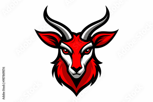 Antelope head mascot design vector illustration photo