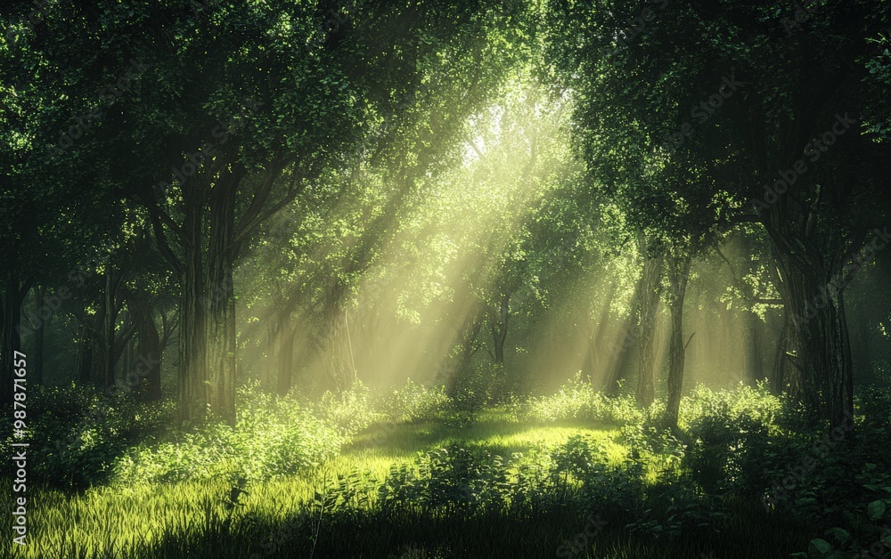 Beautiful forest. Summer forest with sunlights Beautiful forest. Summer forest with sunlights
