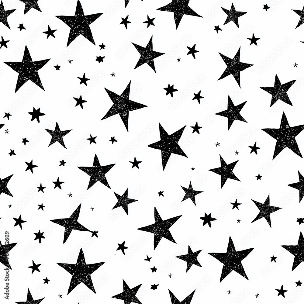 Black and white star simple seamless pattern Black and white star simple seamless pattern