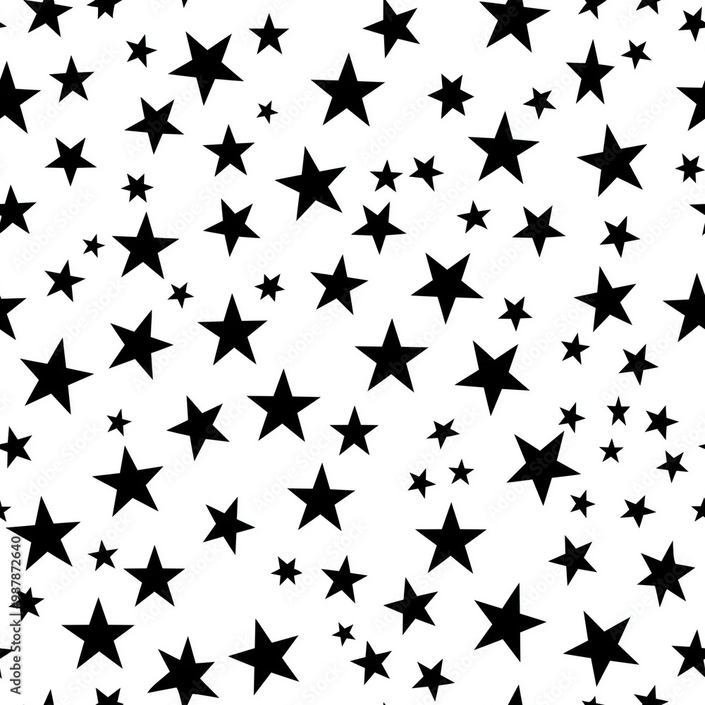 Black and white star simple seamless pattern Black and white star simple seamless pattern