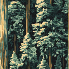 Papier peint photo Paysage patrons Séquoias géants Californie forêt majestueuse  © MelissaMN