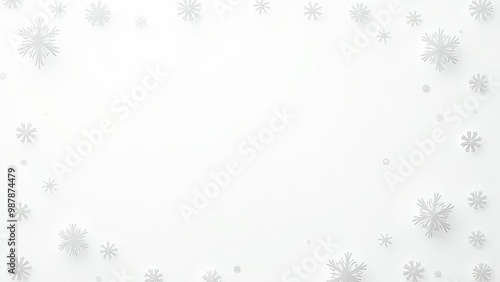 Fresh white background with soft grey and silver snowflakes for promotions