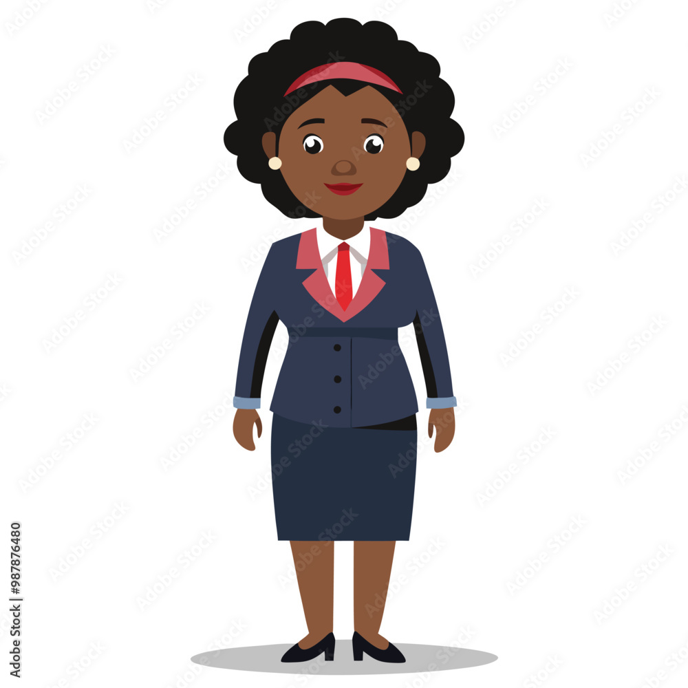 a african black business woman cartoon illustration a african black business woman cartoon illustration