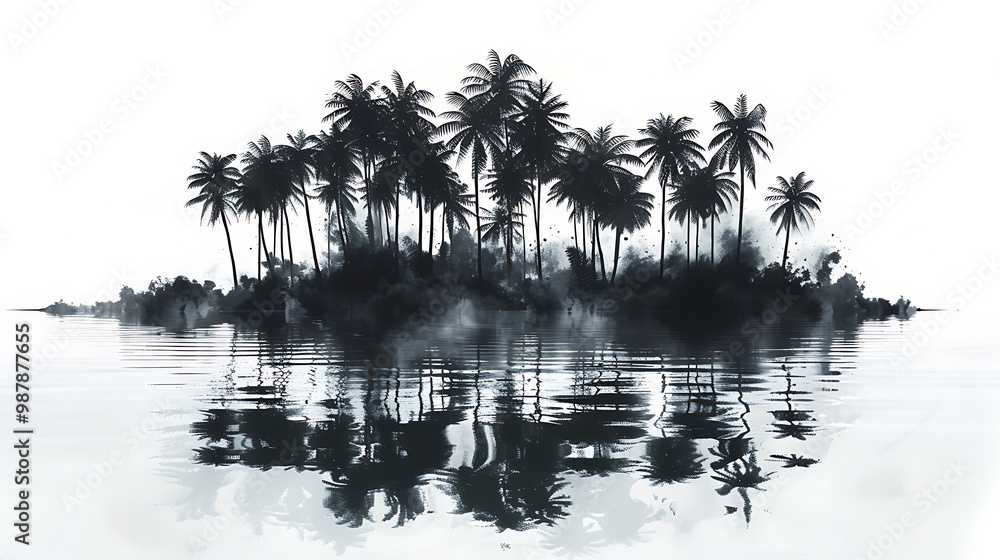 Obraz premium black and white island