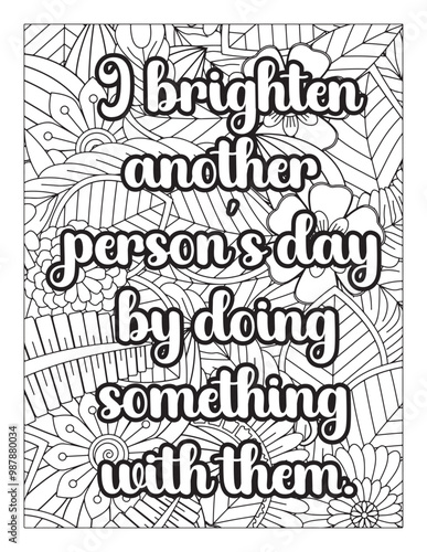 Adult Coloring page design, anxiety relief coloring book for adults. Motivational quotes coloring pages design. yourself words coloring book pages design. 