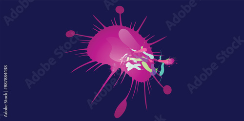 Coronavirus 2019-nCoV. Coronavirus 2019-nCoV outbreak. Virus cells on colorful background.