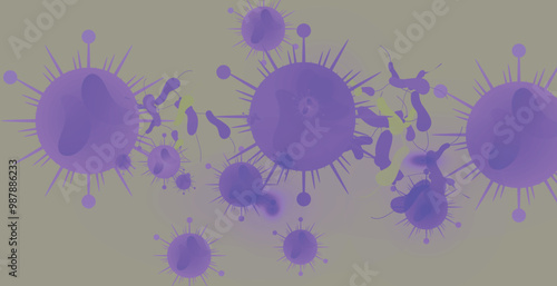 Coronavirus 2019-nCoV. Coronavirus 2019-nCoV outbreak. Virus cells on colorful background.