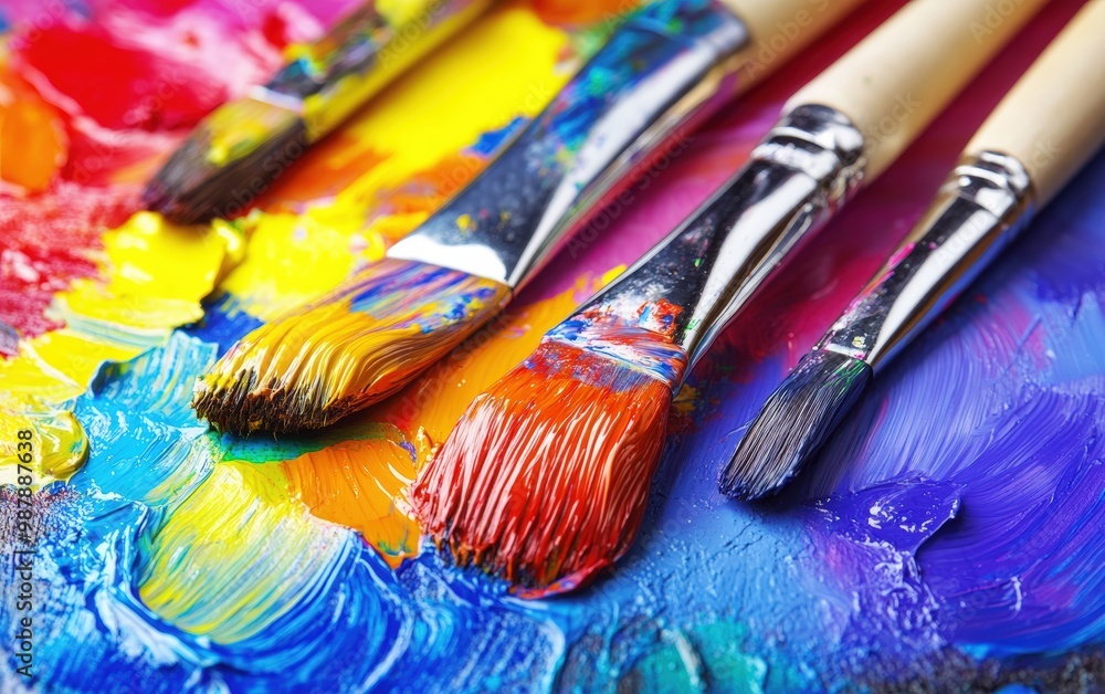 Fototapeta premium Mix paint beautiful stock photo 