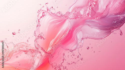 Abstract pink background. Fluid Liquid 3d rendering.




