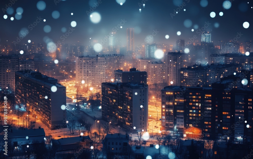 Fototapeta premium Night city beautiful stock photo