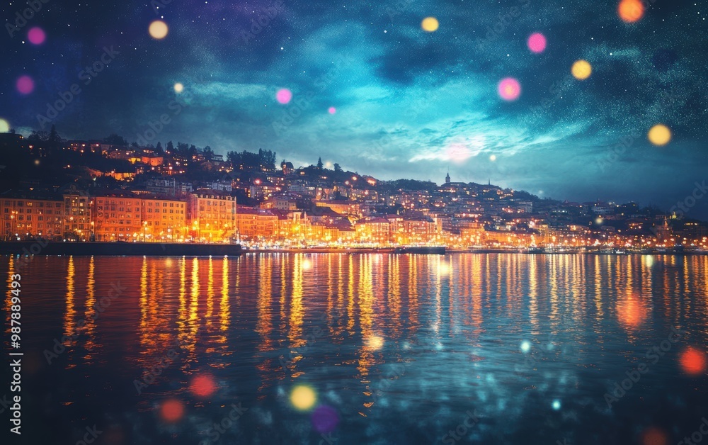 Night city beautiful stock photo Night city beautiful stock photo