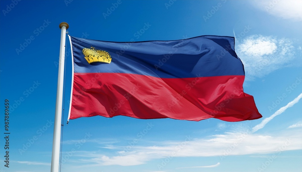 リヒテンシュタインの国旗(waving national flag of Liechtenstein.)
リヒテンシュタインの国旗(waving national flag of Liechtenstein.)
