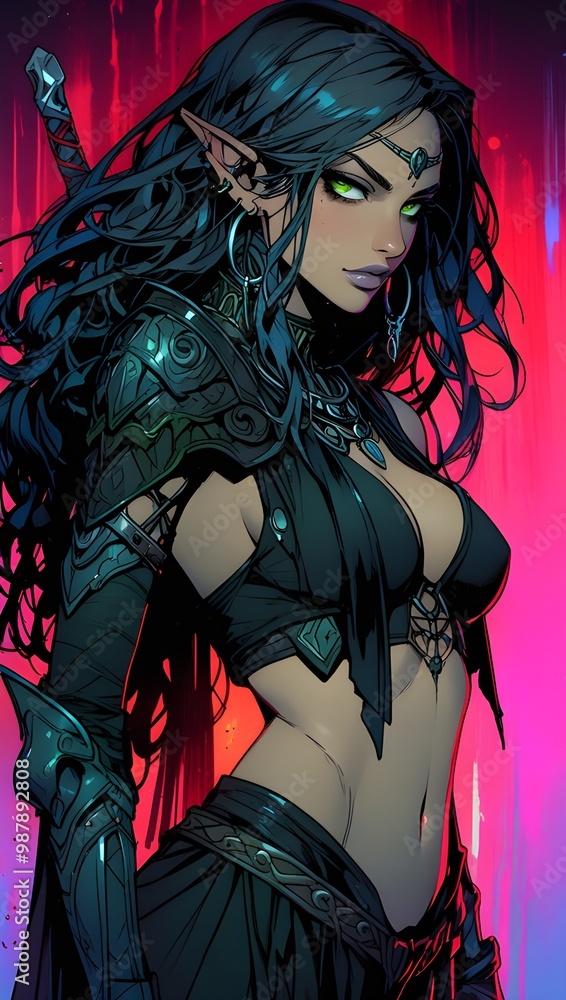 Powerful Elven Mage with Emerald Eyes Powerful Elven Mage with Emerald Eyes