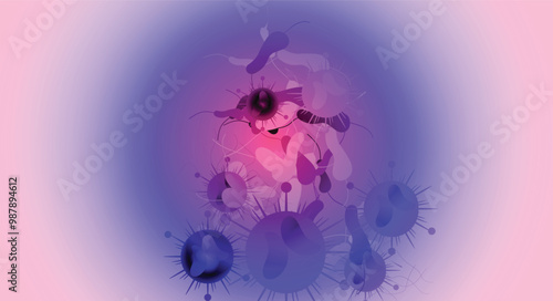 Coronavirus 2019-nCoV. Coronavirus 2019-nCoV outbreak. Virus cells on colorful background.