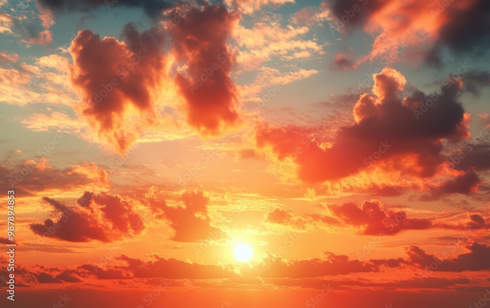 Fototapeta premium Sunset on the field beautiful background