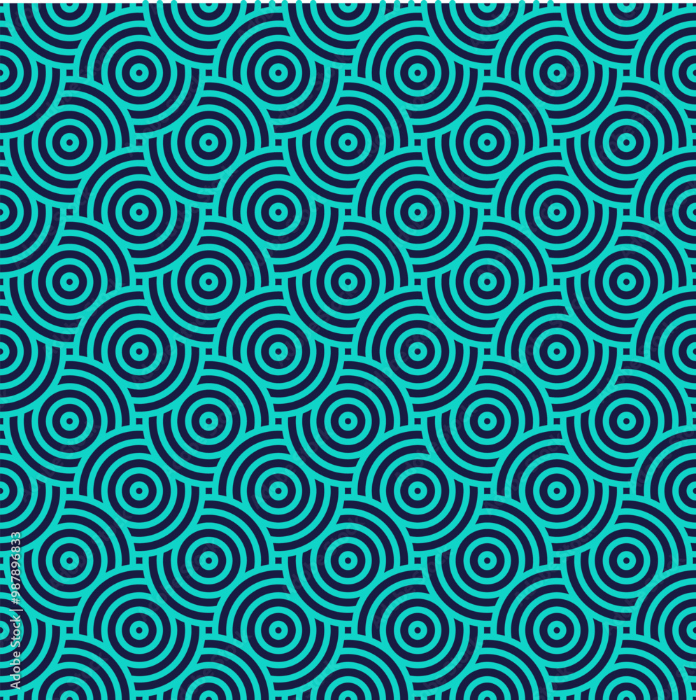 Seamless geometric pattern with circles and spirals. Vector illustration. Seamless geometric pattern with circles and spirals. Vector illustration.