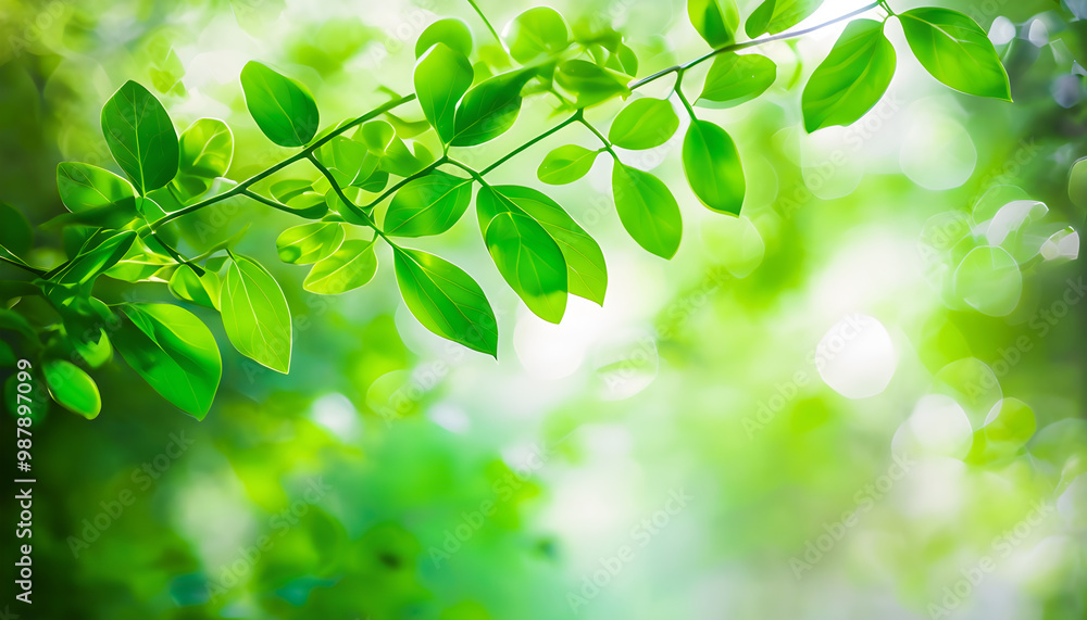 Close-Up Photograph of Fresh Vibrant Leaves Captured in the Upper Portion of the Image, Showcasing Natural Beauty and Lush Green Foliage in a Detailed, Copy space Text Background Close-Up Photograph of Fresh Vibrant Leaves Captured in the Upper Portion of the Image, Showcasing Natural Beauty and Lush Green Foliage in a Detailed, Copy space Text Background