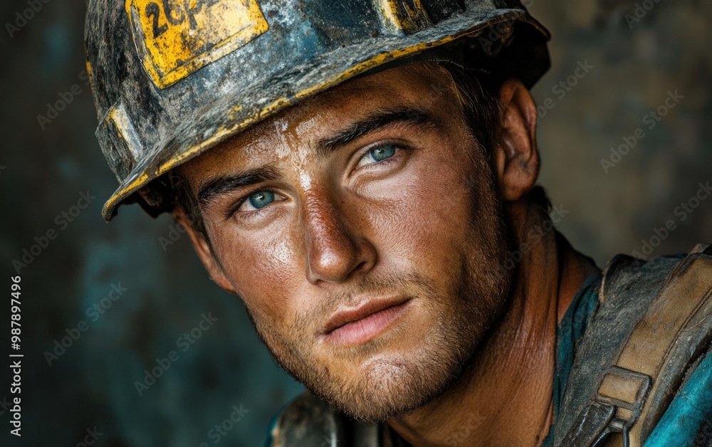 Worker. Construction. People on work. Construction's face Worker. Construction. People on work. Construction's face