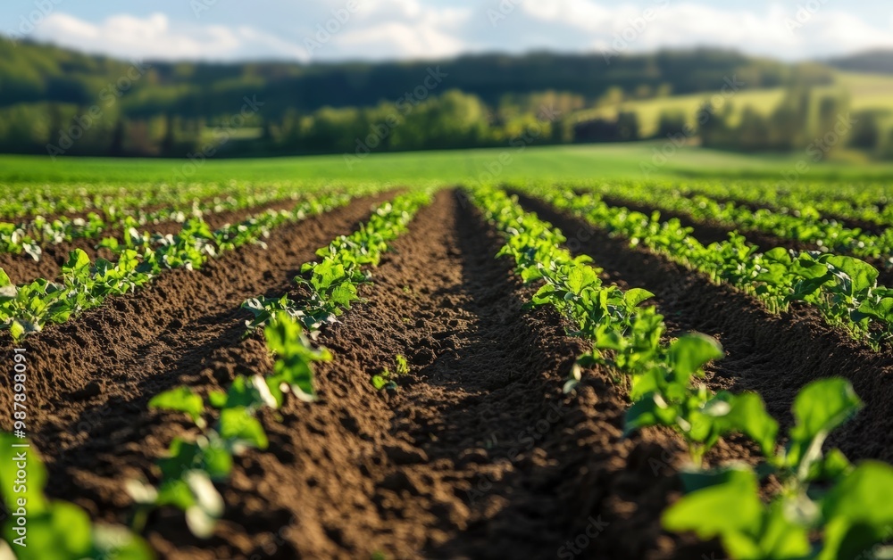 Agriculture. Field with plant and vegetables Agriculture. Field with plant and vegetables