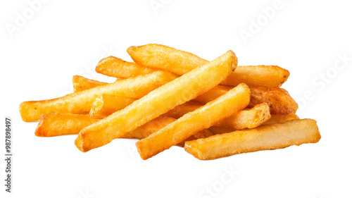 french fries isolated on white