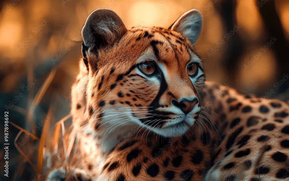 Obraz premium Animal leopard on forest background