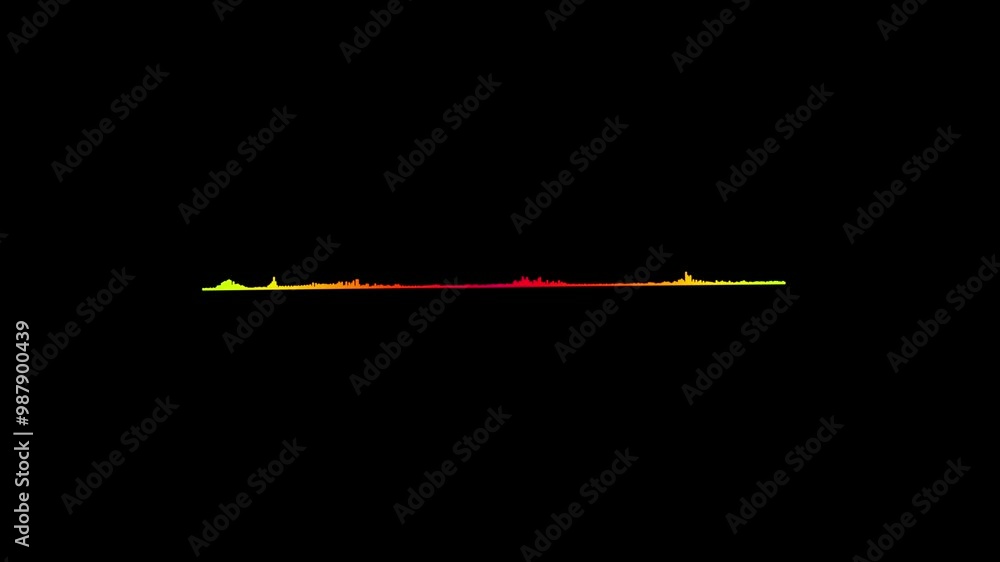 Various horizontal audio waveform spectrum animation. Alpha channel ...