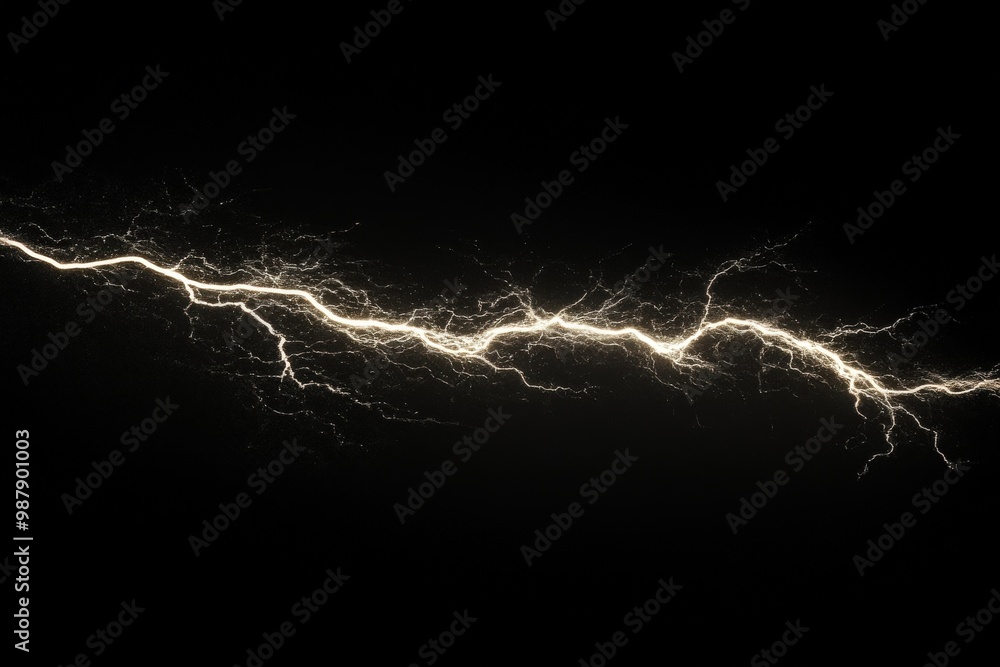 A black and white image of a lightning bolt with a yellow glow, generative ai image A black and white image of a lightning bolt with a yellow glow, generative ai image