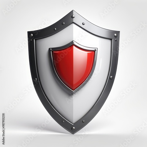 Free Download A stylized shield with a red emblem, symbolizing protection and security. - GFXLoad