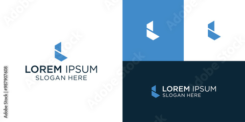 Letter L initial monogram with bulding shape logo design vector