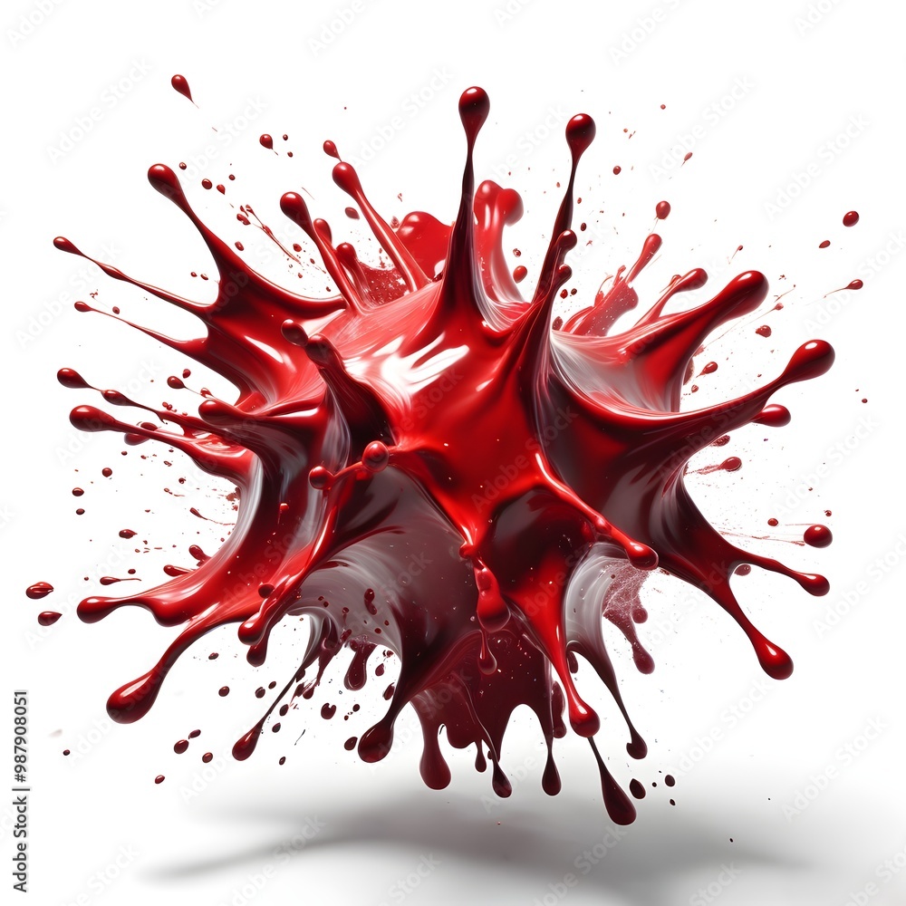 vibrant red and white paint collision on a white background vibrant red and white paint collision on a white background