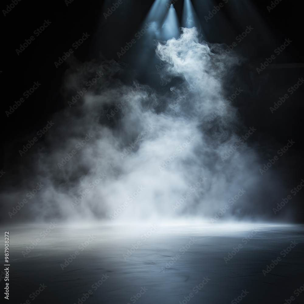 Fototapeta premium empty stage with smoke