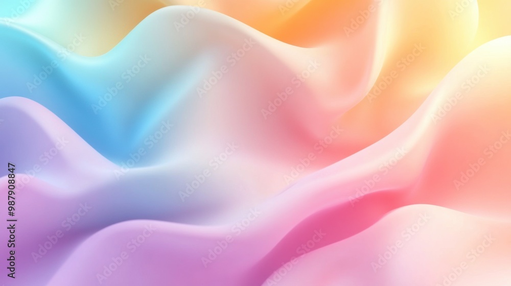 Obraz premium Soft pastel rainbow gradient with a smooth finish, perfect for colorful and creative product displays.