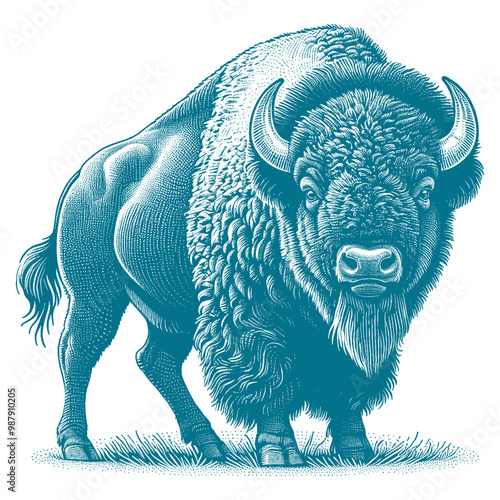 bison vector illustration