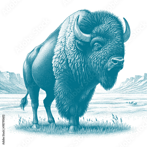 bison vector illustration