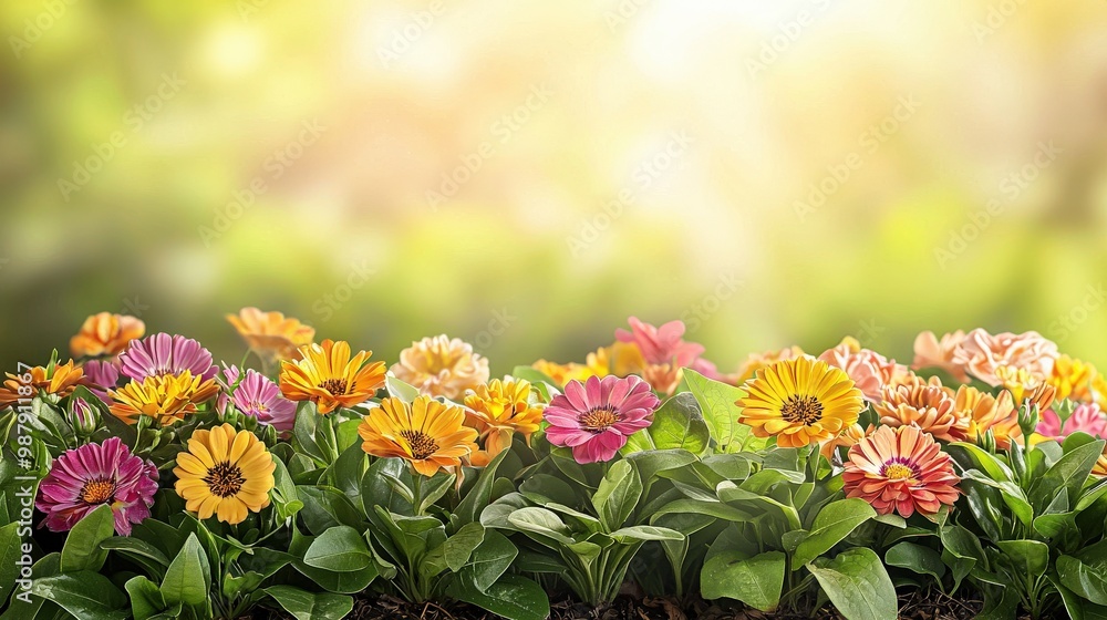Vibrant Garden Filled with Colorful Flowers Vibrant Garden Filled with Colorful Flowers